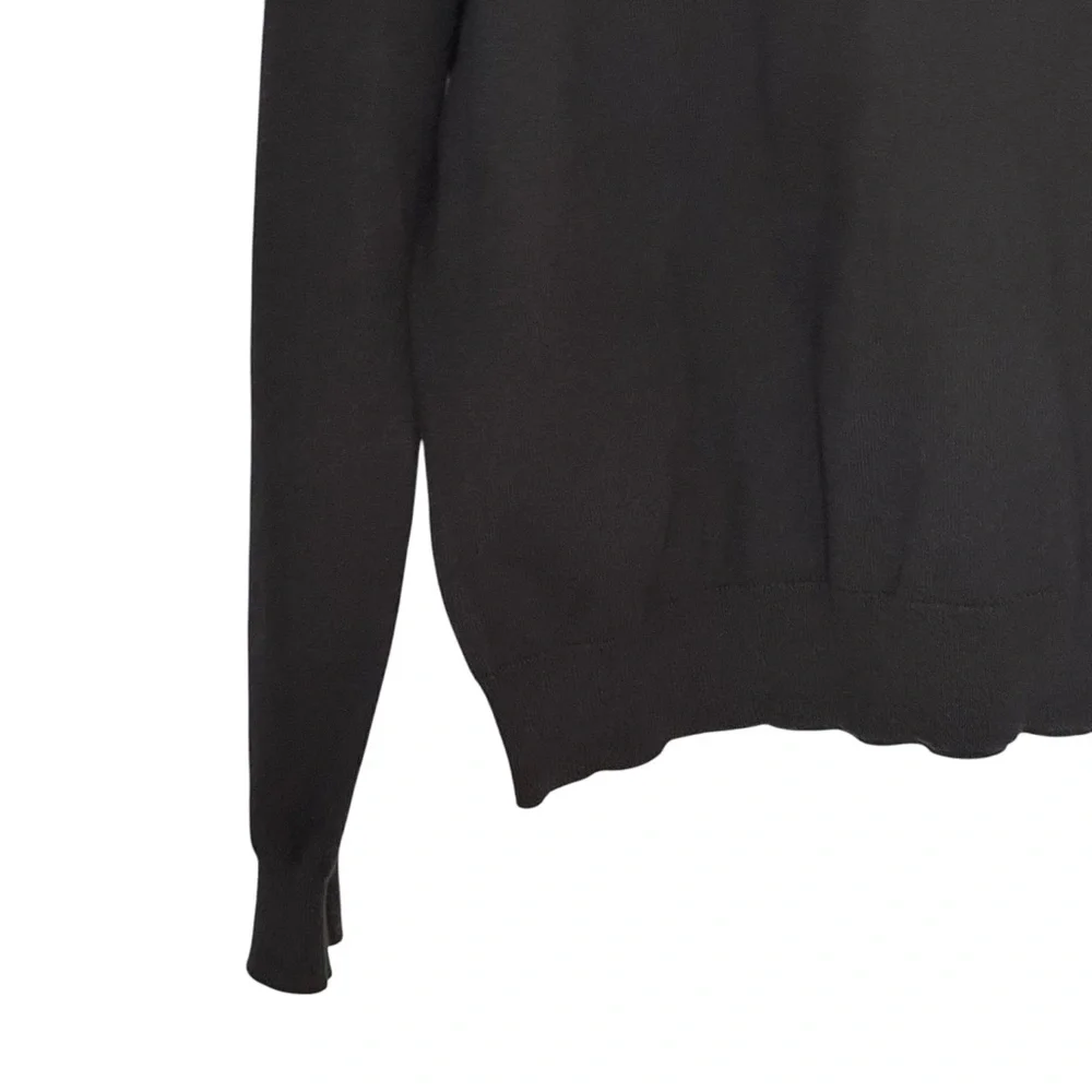 J Crew Fact Large Black Harbor Cotton Cotton/Nylon/Merino Wool Crew Neck Sweater